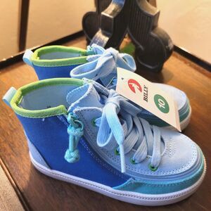 NWT Billy Footwear Kids Haring High Top Sneakers Blue Size 10 Toddler Zip Lace